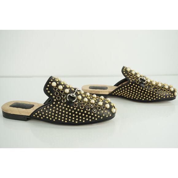 Gucci Princetown Pearl Studded Slide Mule Loafers Size 35 Horse Bit NIB $1500 - Picture 10 of 12